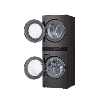 WASHER/DRYER COMBO, LG 4.5 CU. FT. WASHER & 7.4 CU. FT. ELECTRIC DRYER, BLACK STEEL