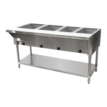 SUPREME 62" LPG SERVING UNIT, STAINLESS STEEL- 4 WELL