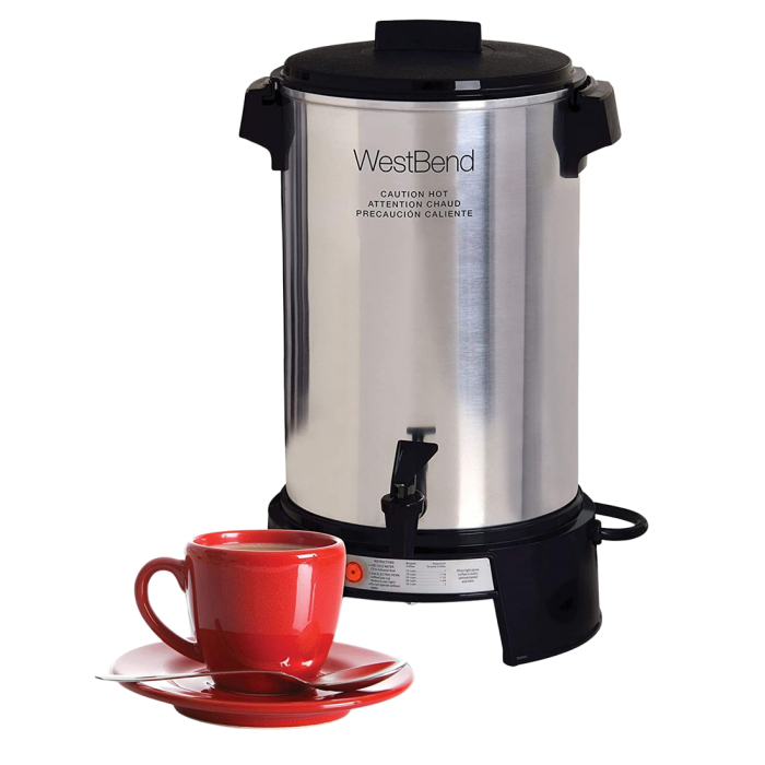 WEST BEND 36 CUP COFFEE PERCOLATOR, STAINLESS STEEL 1500W- 120V