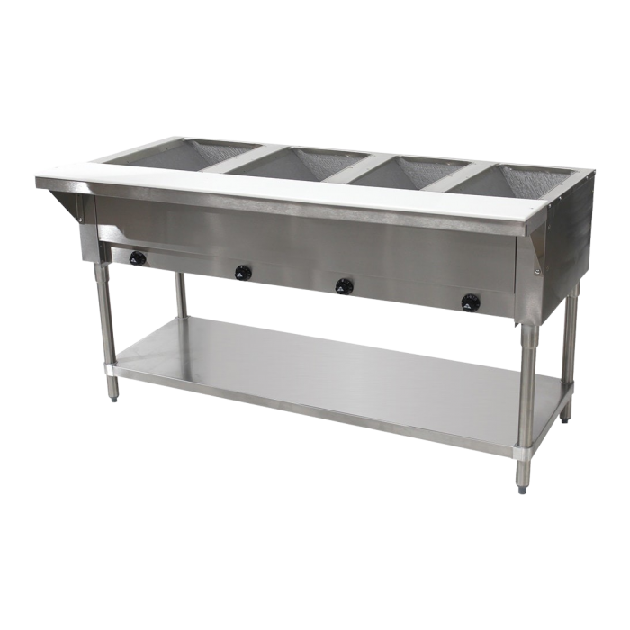 SUPREME 62" LPG SERVING UNIT, STAINLESS STEEL- 4 WELL